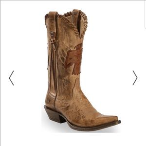 Ariat Women's Tan Thunderbird overlay cowgirl boot